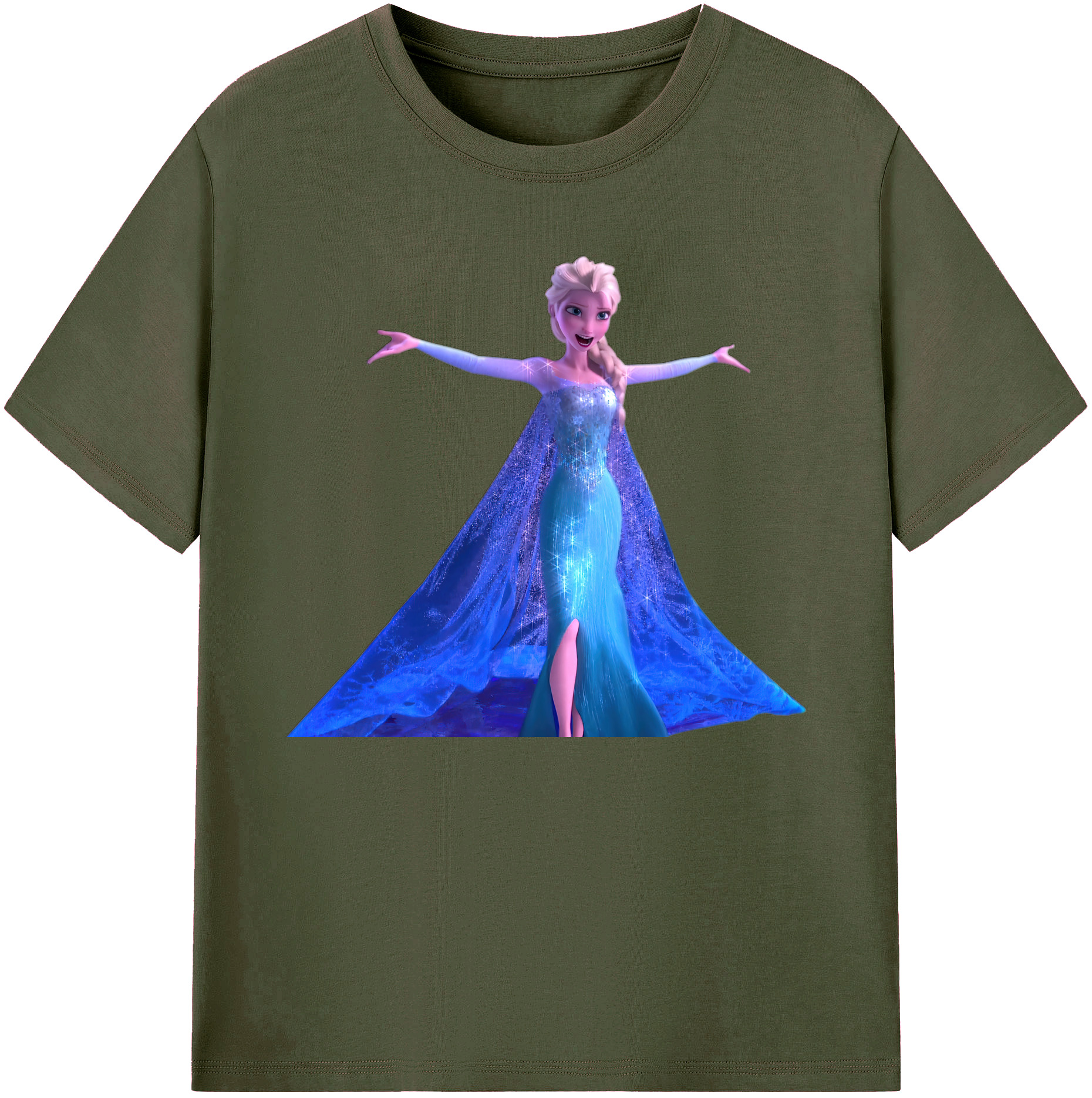 （画像用） アナと雪の女王 アンナ エルサ Frozen Anna Elsa 綿100％ メンズ半袖Tシャツ｜肌触りやわらか＆通気性